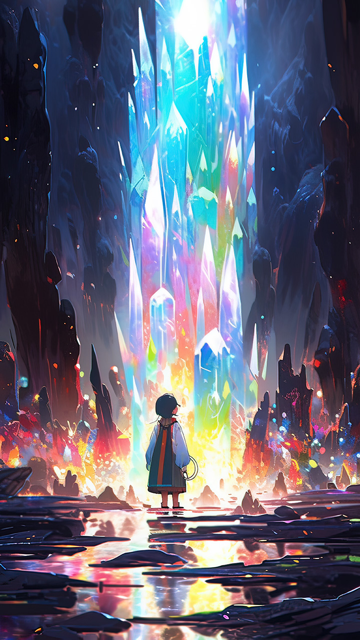 Crystalline Splendor: A Small Boy's Radiant Discovery
